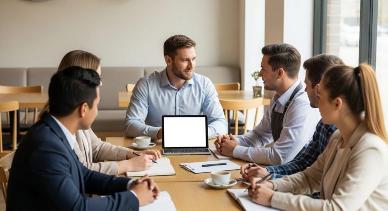 Automatizace kavárny při týmové poradě